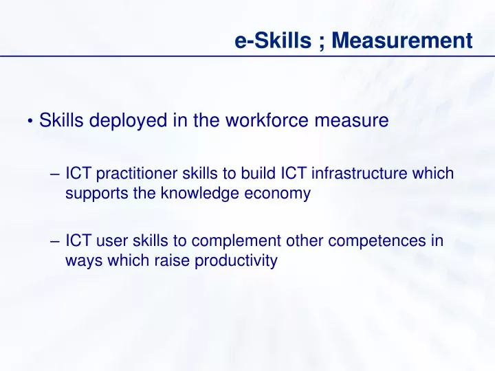 e skills measurement