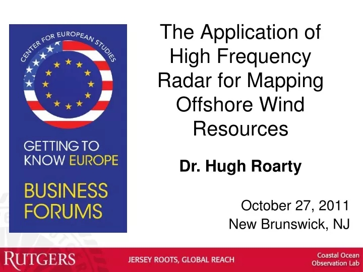 the application of high frequency radar for mapping offshore wind resources