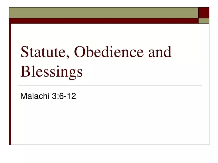 statute obedience and blessings