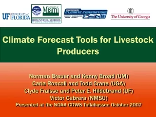 Climate Forecast Tools for Livestock Producers
