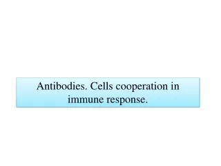 Antibodies.  Cells cooperation in immune response.