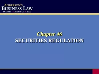 Chapter 46 SECURITIES REGULATION