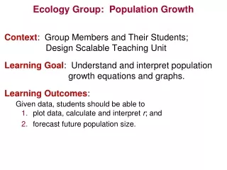 Ecology Group:  Population Growth