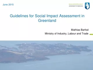 Guidelines for Social Impact Assessment in Greenland