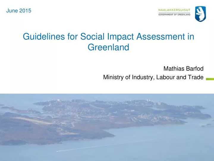 guidelines for social impact assessment in greenland