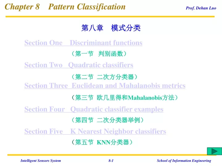 chapter 8 pattern classification prof dehan
