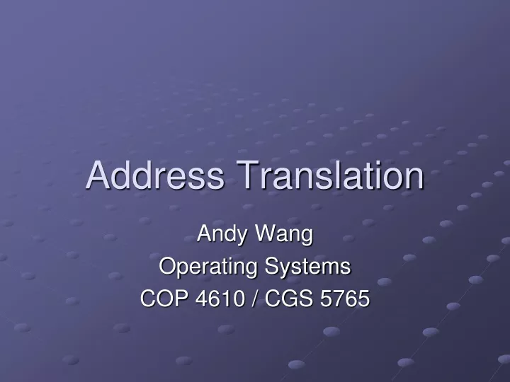 address translation