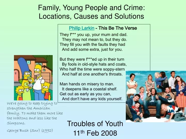 family young people and crime locations causes and solutions