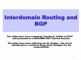 Interdomain Routing and BGP