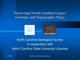 Preserving North Carolina Legacy Geologic and Topographic Maps