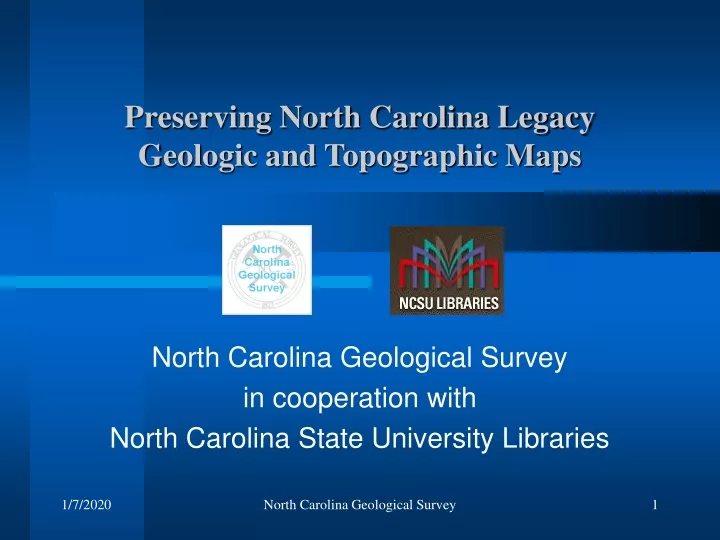 preserving north carolina legacy geologic and topographic maps