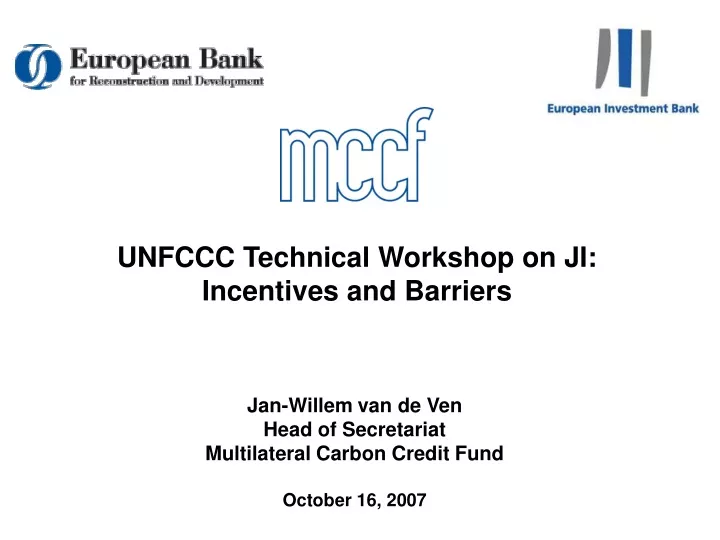 unfccc technical workshop on ji incentives