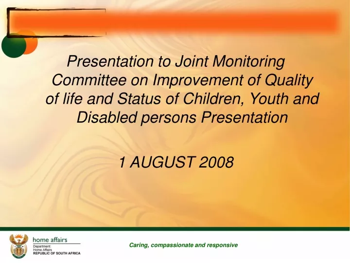 presentation to joint monitoring committee