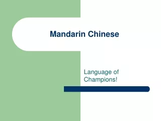 Mandarin Chinese