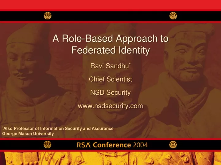 a role based approach to federated identity
