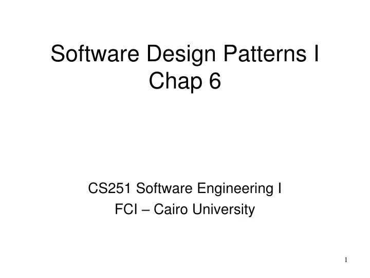cs251 software engineering i fci cairo university