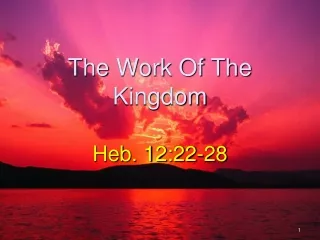 The Work Of The Kingdom