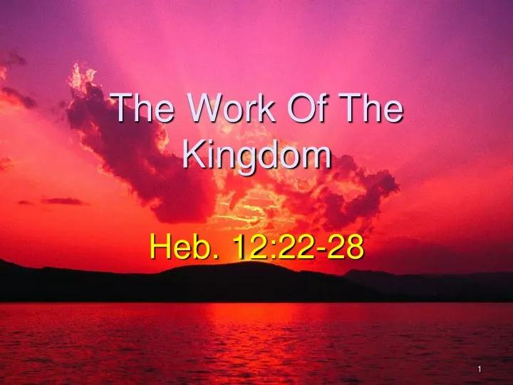 the work of the kingdom