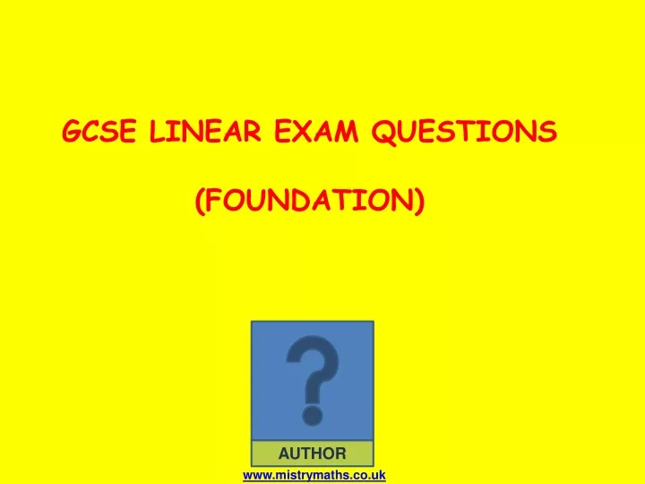 gcse linear exam questions foundation