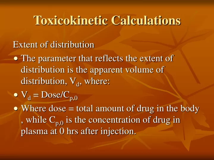toxicokinetic calculations