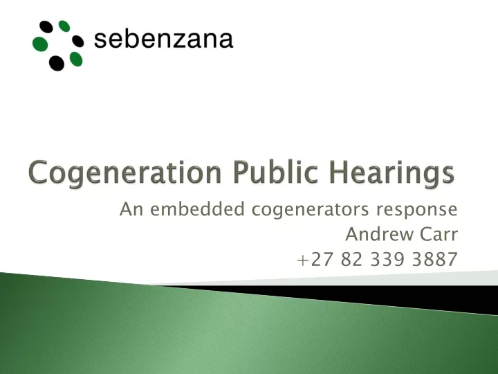cogeneration public hearings