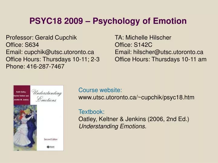 psyc18 2009 psychology of emotion