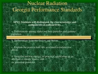 Nuclear Radiation Georgia Performance Standards