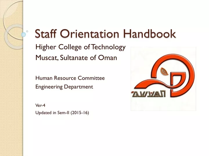 staff orientation handbook