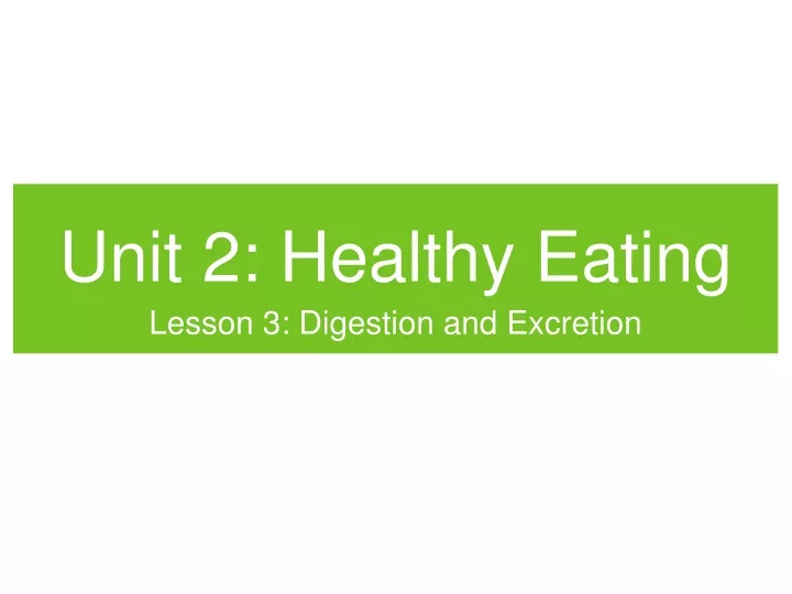 unit 2 healthy eating