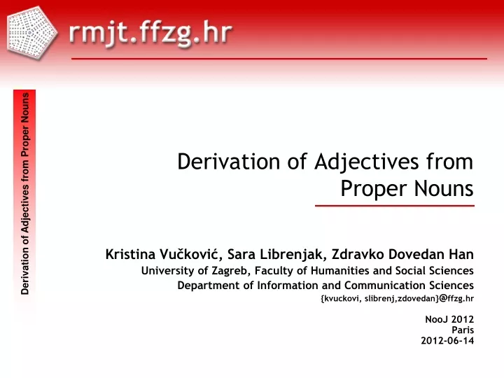 derivation of adjectives from proper nouns