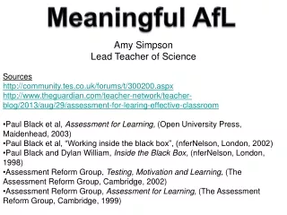Amy Simpson Lead Teacher of Science Sources community.tes.co.uk/forums/t/300200.aspx