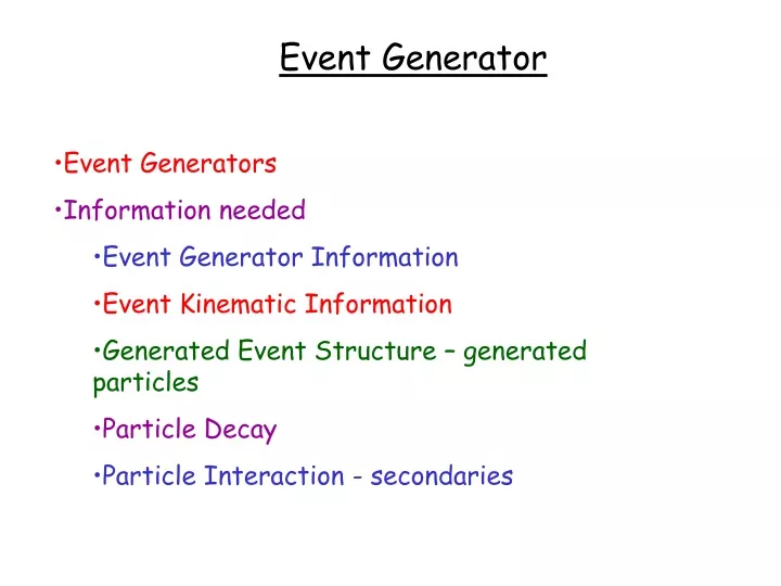 event generator