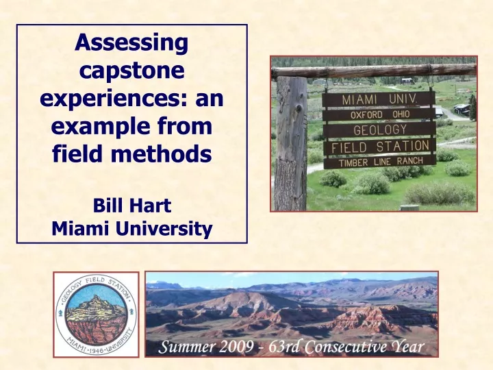 assessing capstone experiences an example from
