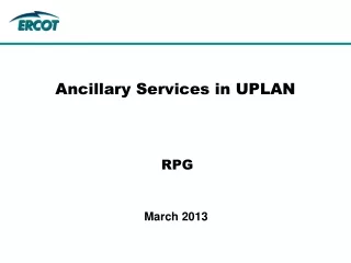 Ancillary Services in UPLAN