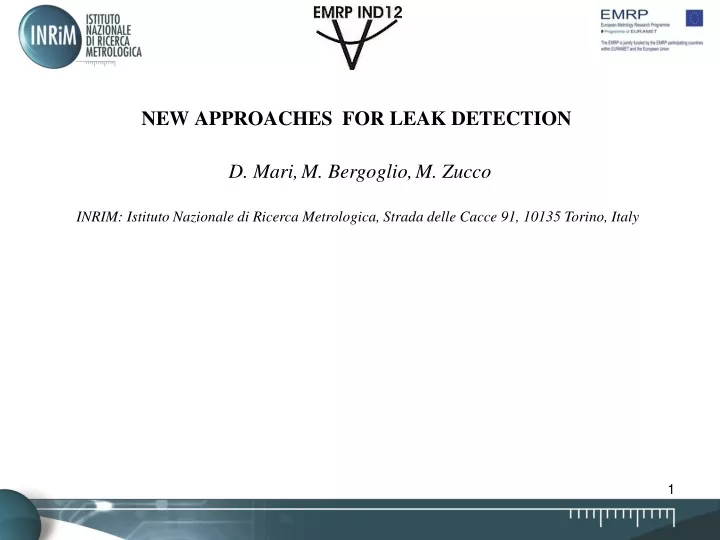 new approaches for leak detection