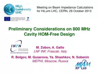 Preliminary Considerations on 800 MHz Cavity HOM-Free Design