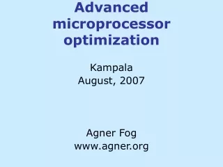 Advanced microprocessor optimization