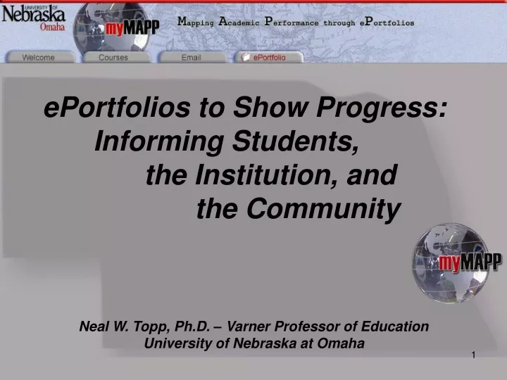 eportfolios to show progress informing students the institution and the community