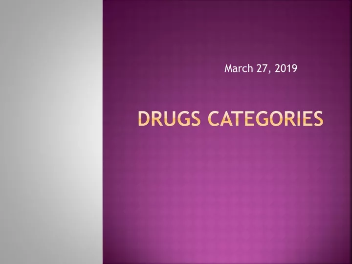 drugs categories