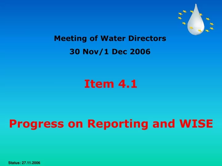 meeting of water directors 30 nov 1 dec 2006