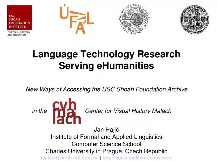 language technology research serving ehumanities