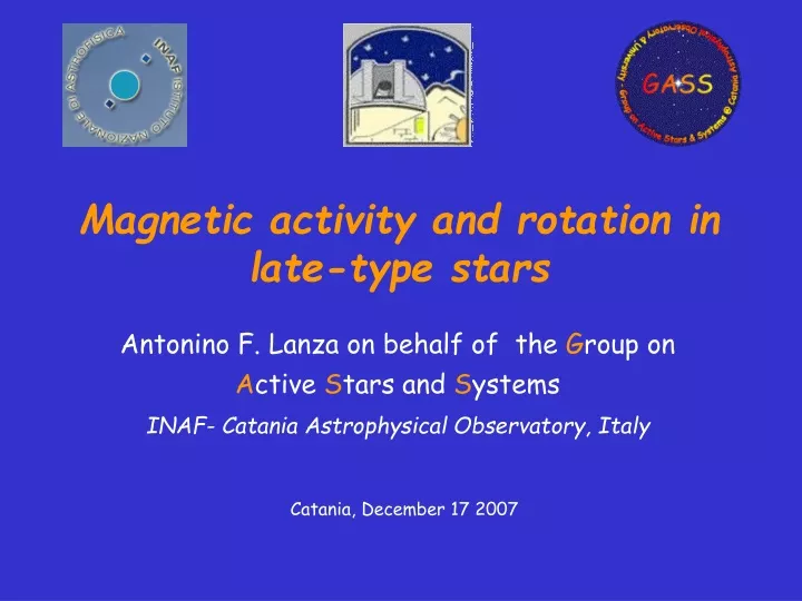 magnetic activity and rotation in late type stars