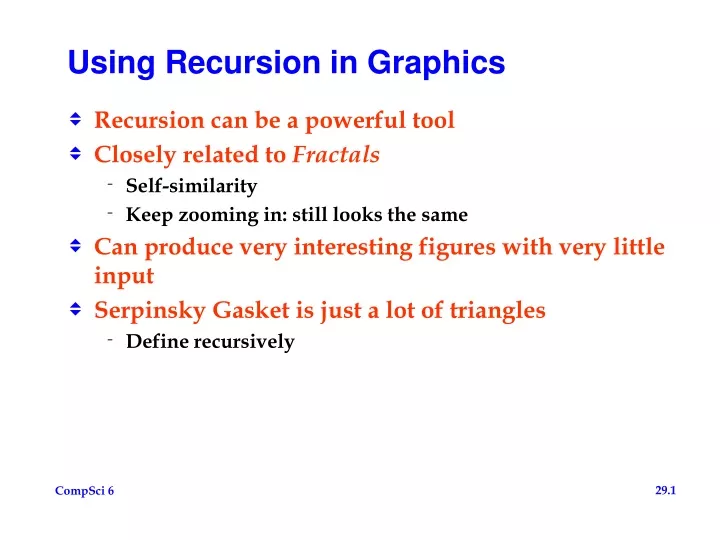 using recursion in graphics