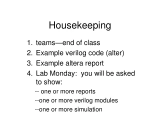 Housekeeping