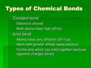 Types of Chemical Bonds