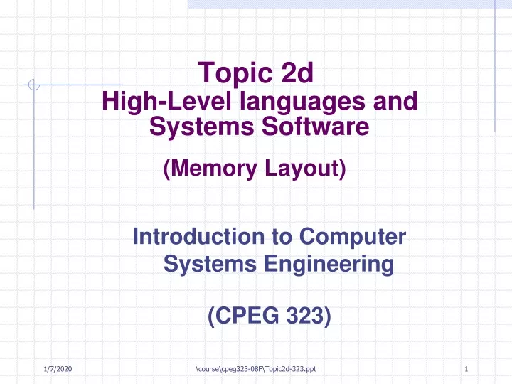 topic 2d high level languages and systems software