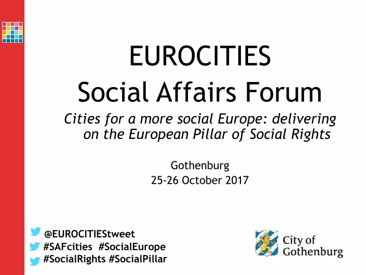 eurocities social affairs forum cities for a more