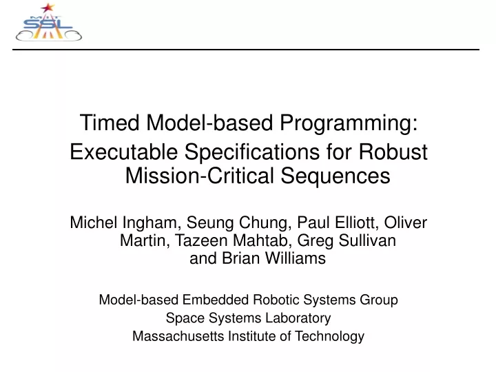 timed model based programming executable
