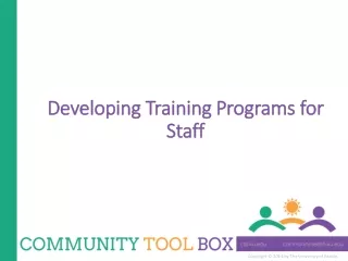 Developing Training Programs for Staff