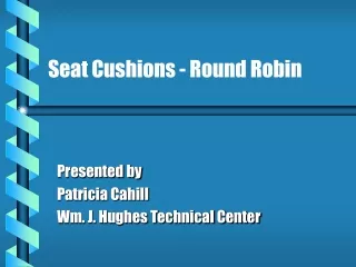 Seat Cushions - Round Robin